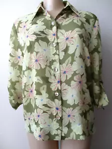 JH COLLECTIBLES BLUSE GRÜN & MEHRFARBIG FLORALES DESIGN GR. M - NEU - Bild 1 von 4