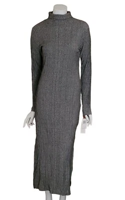 FRENCH CONNECTION Charcoal Gray Long Sleeve Turtleneck Sweater Maxi Dress 10 - Image 1 of 4
