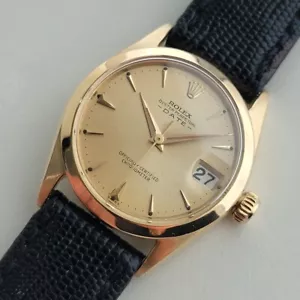 Rolex Oyster Perpetual Date 6624 tamaño mediano 30 mm oro 18k años 60 automático RA456B - Imagen 1 de 12