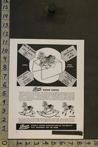 1963 TOY AD ROCKING HOBBY HORSE BLAZON ROCKY BUCKY ROAMER PONY MOLDED TB92 - Picture 1 of 1