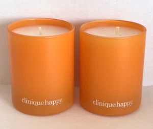 2 x Clinique Happy Scented Votive Candle 2.2 oz each Bougie Votive Parfumee New - Picture 1 of 2
