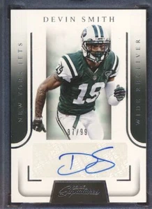 2016 Panini Prime Signatures # PS-DV  Devin Smith RC  Auto  87/99  WR  NY Jets - Picture 1 of 2