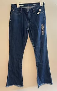 Gap Jeans Womens Size 27 Mid Rise Original Summer Flare Medium Wash Raw Hem - Picture 1 of 5