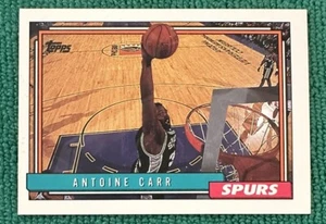 1992-93 Topps errore posteriore bianco Antoine Carr San Antonio Spurs - Foto 1 di 2