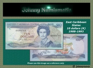 East Caribbean State 10 Dollars 1988-1993 - Saint Kitts & Nevis - UNC - Picture 1 of 3
