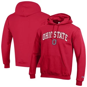 Herren-Champion Scarlet Ohio State Buckeyes gewölbtes Logo Fleecepullover Hoodie - Bild 1 von 3