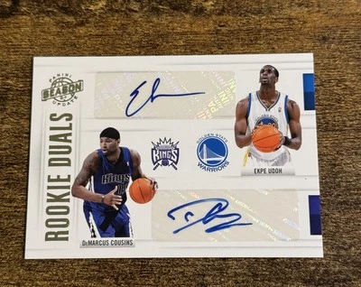 2010-11 Panini Season Update RC Dual Auto DeMarcus Cousins Ekpe Udoh /25 UK SSP - Image 1 of 2