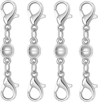 Fechos e fechos magnéticos de colar prata esterlina S925   - Imagem 1 de 4