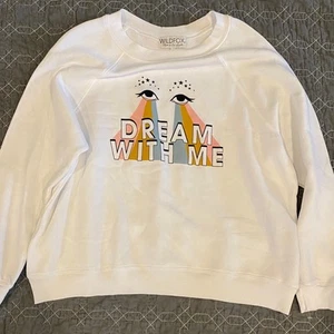 Wildfox Sweatshirt Size Medium Dream With Me Eyes & Rainbows - Picture 1 of 4