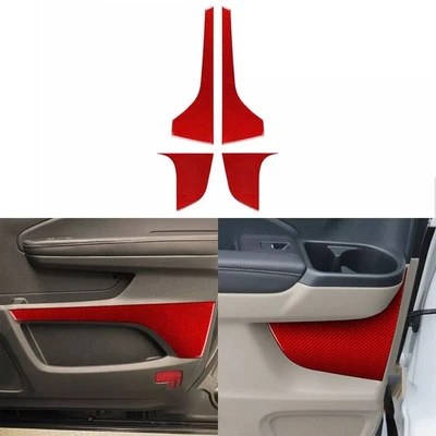 4Pcs Red Carbon Fiber Door Panel Cover Decal For Honda Ridgeline Passport Pilot - Image 1 of 4