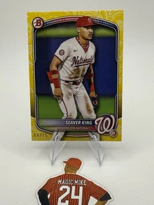 Seaver King 2025 Bowman Prospects #BP-93 Yellow Pattern /75 (RC) - Picture 1 of 3