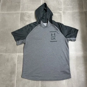 Under Armour Shirt Men’s XL Gray MK1 Terry Hooded Sleeveless Athletic Workout - Picture 1 of 6