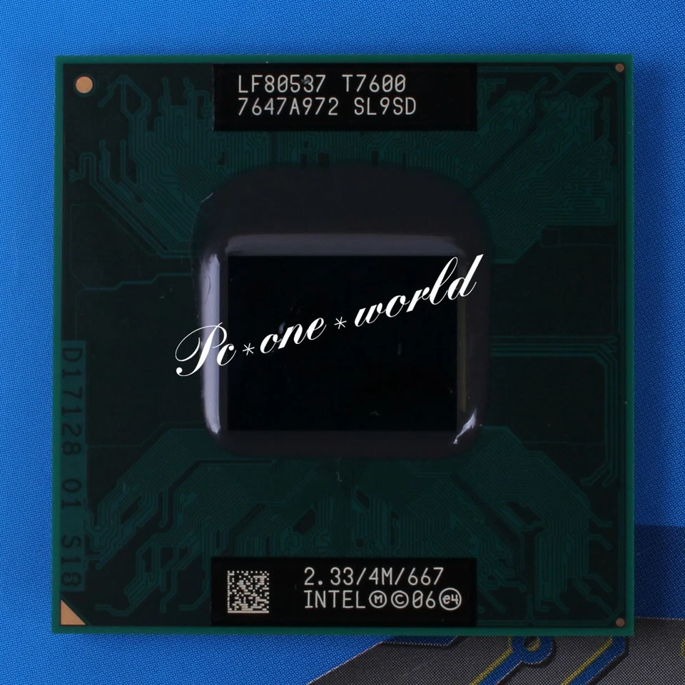 100% OK SL9SD Intel Core 2 Duo T7600 2.33 GHz Dual-Core Laptop Processor CPU - Image 1 of 1