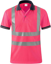 Safety Polo Shirt High Visibility - Reflective Shirt Short Sleeve ANSI Standards
