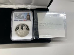 2018 Great Britain - Royal Wedding Piedfort Silver £5 NGC PF70 UC 1 of First 200 - Picture 1 of 3