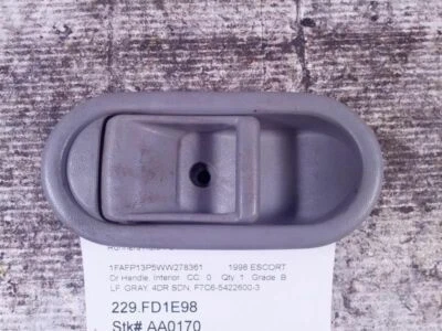 Left Driver Front Door Handle Inside Interior 1998 Ford Escort 4door Sedan 10318 - Image 1 of 4