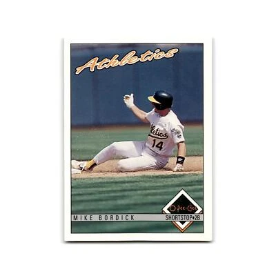 Tarjeta de béisbol Mike Bordick 1993 O-Pee-Chee #57 Oakland Athletics casi nueva Foto 1 de 3