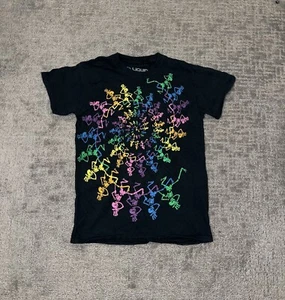 Liquid Blue Dancing Skeleton Grateful Dead Rainbow Psych Black T Shirt Sz Small - Picture 1 of 4