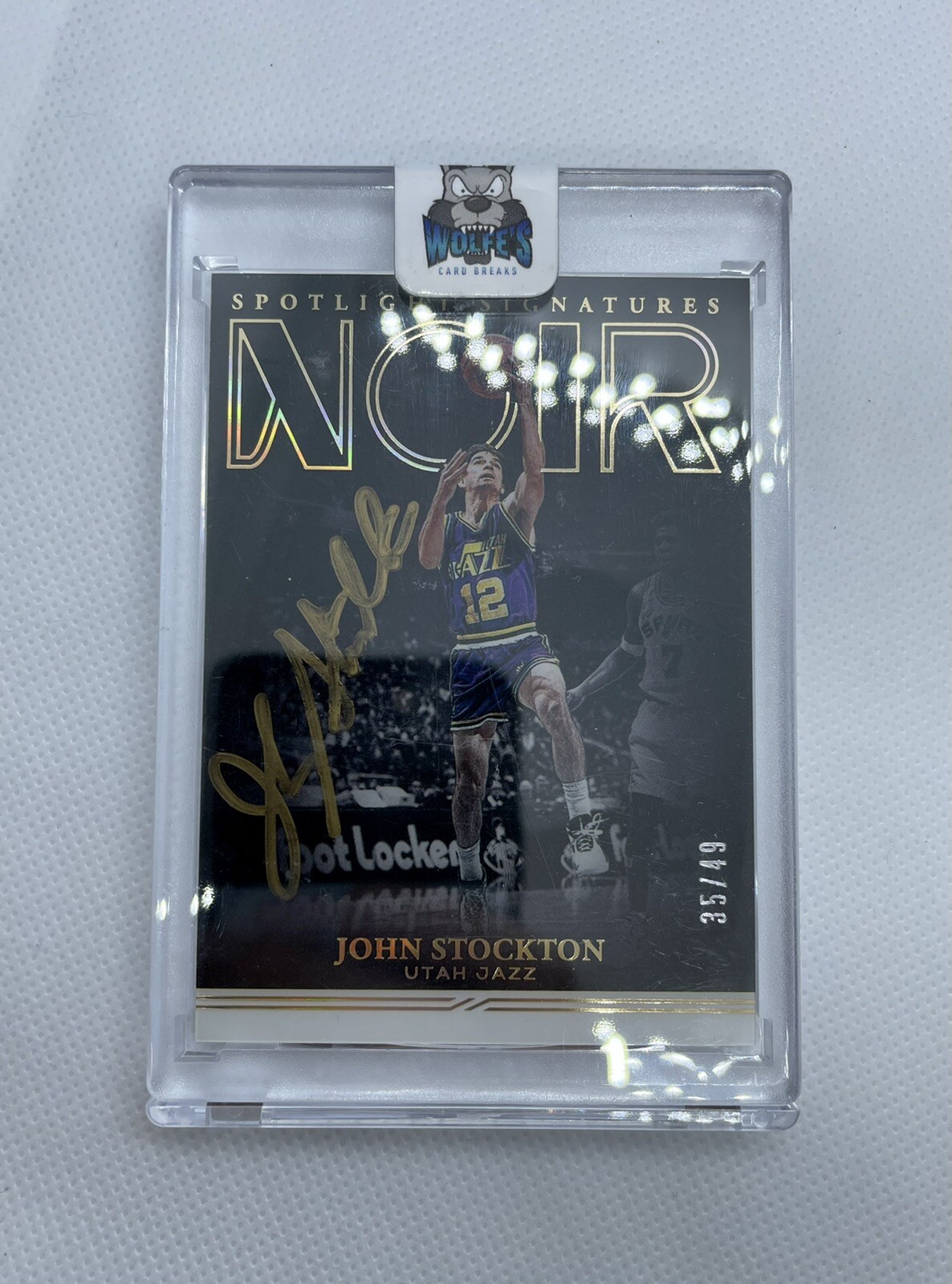 20-21 Panini Noir John Stockton Spotlight Signature 35/49 Auto Front And Back