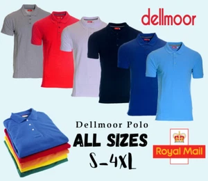 Mens Polo Shirts Cotton Short Sleeve dellmoor Polo Shirt Works Sports XS to 4XL - Picture 1 of 29