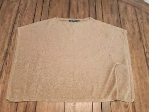 Pullover Ralph Lauren Gold Glitter Kimono Senza Maniche Serbatoio Donna (S) - Foto 1 di 10