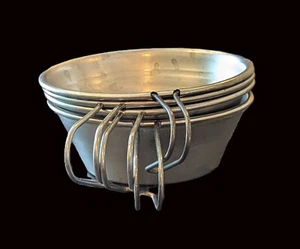 4 Vintage Camping Cups or Bowls W/Wire Handles 4.75"D x 1.5"H x 6.5"W at Handle - Picture 1 of 16