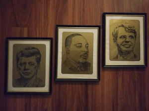 3 pc. Set - John Gromosiak Lithograph John F, Robert F Kennedy and Martin L King - Picture 1 of 7