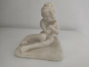 ANGEL CHILD FIGURINE STATUETTE VINTAGE STATUE FIGURINE ENFANT ANGE SCULPTURE - Picture 1 of 11