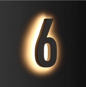 LMP 8 Inch LED House Numbers for Outside Backlit Illuminated Home Address 6 or 9 - Picture 1 of 7