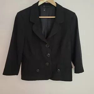 BHS Size 14 Black Linen Blend Jacket Blazer - Picture 1 of 12