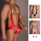 Sexy Mens Glossy Bodysuit Jockstrap Wrestling Singlet Leotard Jumpsuit Underwear