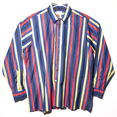 Maus & Hoffman Egyptian Cotton Striped Button Down Dress Shirt Men's SZ XL - Image 1 of 4