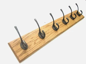 Wandgarderoben- & Huthänger mit 6 Haken Holz Schwerlast Türgarderobenhaken - Bild 1 von 11