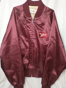 VTG Dr Pepper Zip Satin Bomber Jacket Mens XL 48 50 King Louie Soda Cola Pepsi - Picture 1 of 13