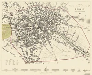 Historic Map - Berlin Germany - Baldwin 1833 - 28.25 x 23 - Vintage Wall Art - Picture 1 of 20