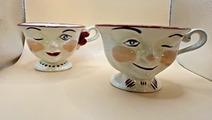 SET OF LIPTON WINKING EYE TEA CUP 1950s STAFFORDSHIRE ENGLAND - Picture 1 of 7