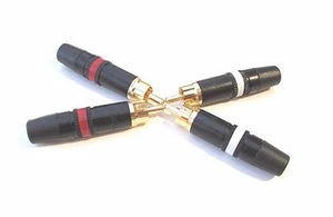 4 Neutrik Gold RCA Phono NYS373 rot & weiß Rean professionelle Lötverbinder - Bild 1 von 4