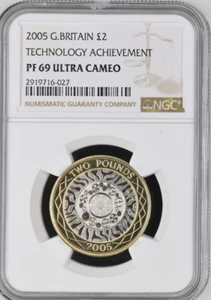 2005 £2 Two Pound Celtic Technology PROOF NGC PF69 Great Britain - Picture 1 of 3