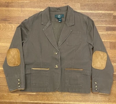 Chaqueta de campo de caza Orvis Zambezi Safari para mujer talla 12 ribete de cuero verde Foto 1 de 4