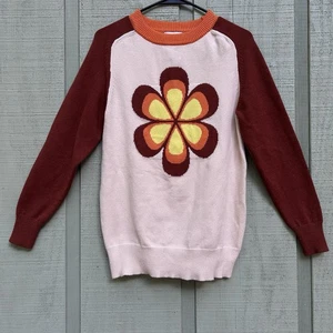 OXKNIT Store Knit Pullover Sweater Retro Flower Multicolor Women’s Small - Picture 1 of 15