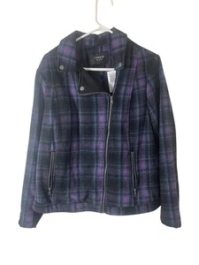 Torrid 2X lila kariert Flanell Motorrad Jacke isoliert dick Punk Grunge Goth Neu mit Etikett  - Bild 1 von 6