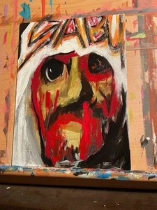 sabu painting 9x12 inches signed professional hardcore wrestling sabu wrestler - Imagen 1 de 2