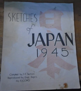 Vintage WWII folder of 17 Sketches of Japan 1945" by I-E Section Hq ASCOMO 8x10" - Picture 1 of 24
