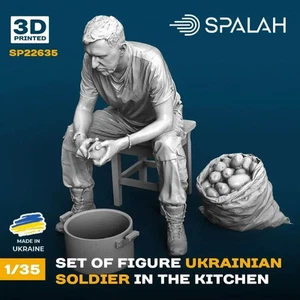 1:35 Models and figure Ukrainian soldier in kitchen Scale Figure Spalah SP22635 - Bild 1 von 3