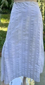 ANTIQUE EDWARDIAN WHITE COTTON STRIPED SKIRT - Picture 1 of 8