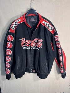 NASCAR Coca-Cola Racing Family Jacket 6X Black Red JH Design 6XL Snap Heavy - Picture 1 of 17
