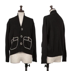 Y's Wool Trompe l'oeil Embroidery Snap Knit Cardigan Size 2(K-157203) - Picture 1 of 12