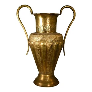 Vaso anfora vintage classico in ottone martellato 22 pollici - Foto 1 di 10