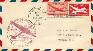 VUELO DE DEMOSTRACIÓN, PRIMER VUELO OFICINA DE CORREOS, WASHINGTON A DAYTON, OH - Imagen 1 de 2