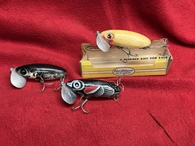Lote de 3 señuelos vintage Fred Arbogast Jitterbug Foto 1 de 4